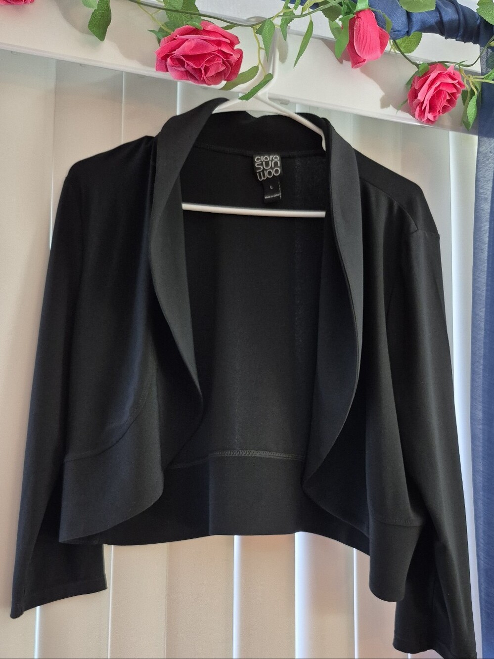 Clara Sun Woo Black Bolaro Jacket. Polyester, Rayon & Spandex. NEVER WORN
